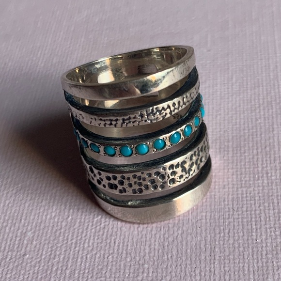 Pamela Love turquoise and silver Cage Ring - Picture 2 of 5